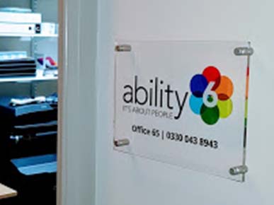Entrance to ability6 office at the Nunnery Isle of Man